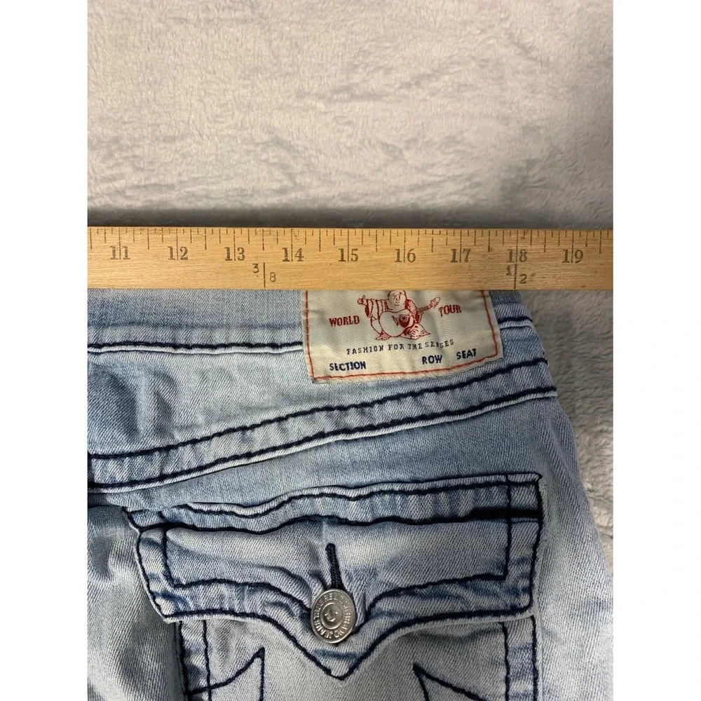 True Religion Ricky Relaxed Straight Jeans Men's 36 Blue Cotton Blend Used